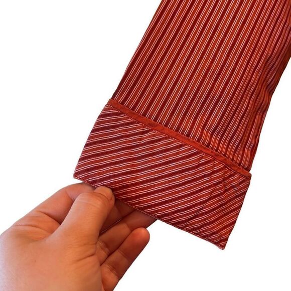 Juliet Striped Vintage Retro Johnny Collar 3/4 Sleeve Button Down - Picture 7 of 9